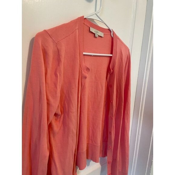 LOFT Women's size Small Pink Cardigan - Picture 2 of 7